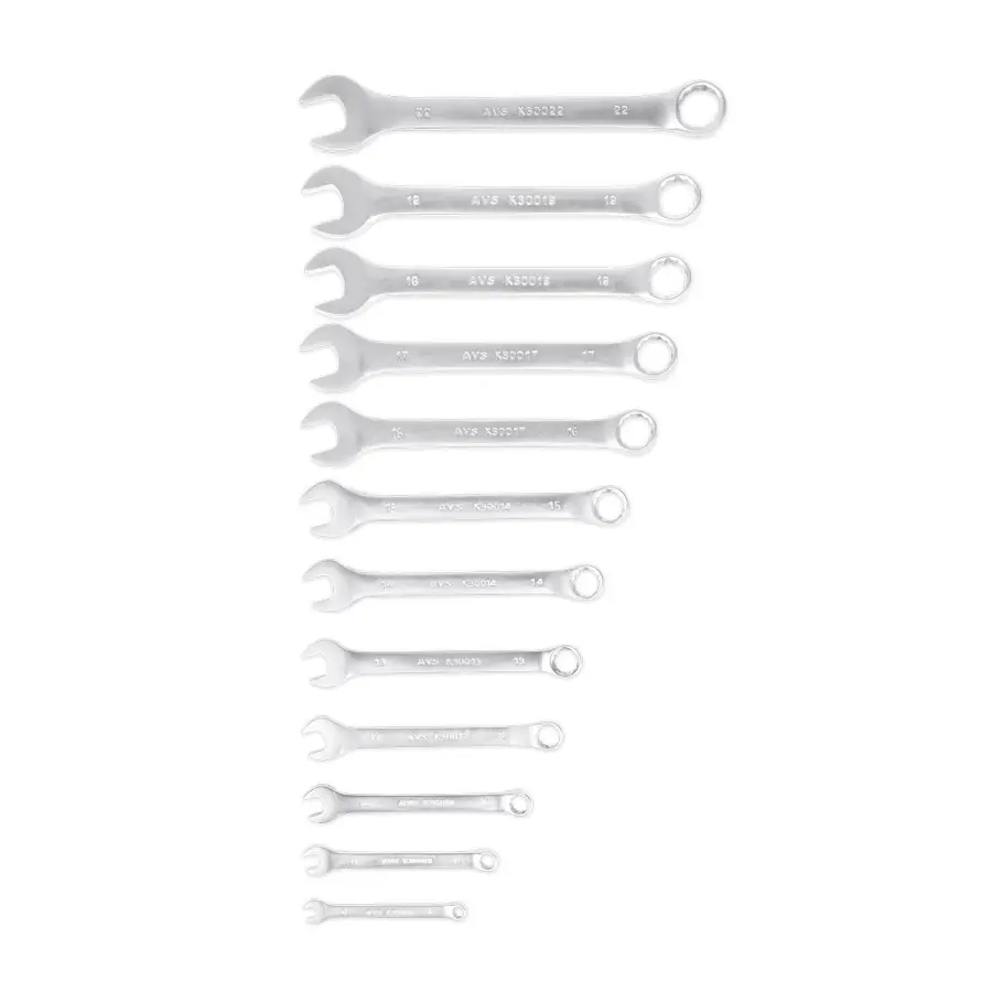 Набор ключей гаечных комбинированных на держателе (6-22 мм) (12 предметов) (ЕВРО) AVS K3N12PE