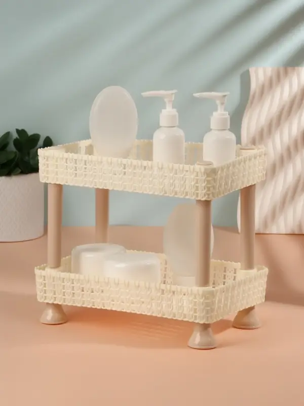 Органайзер для хранения косметики, двухуровневый, 24&times;15&times;20 см, МИКС