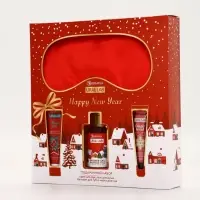 Подарочный набор новогодний: гель для душа, крем для рук, бальзам для губ, маска для сна, URAL LAB Подарочный набор новогодний: гель для душа, крем для рук, бальзам для губ, маска для сна, URAL LAB