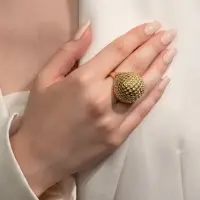 Кольцо металл &laquo;Шар сетка&raquo;, цвет золото, безразмерное