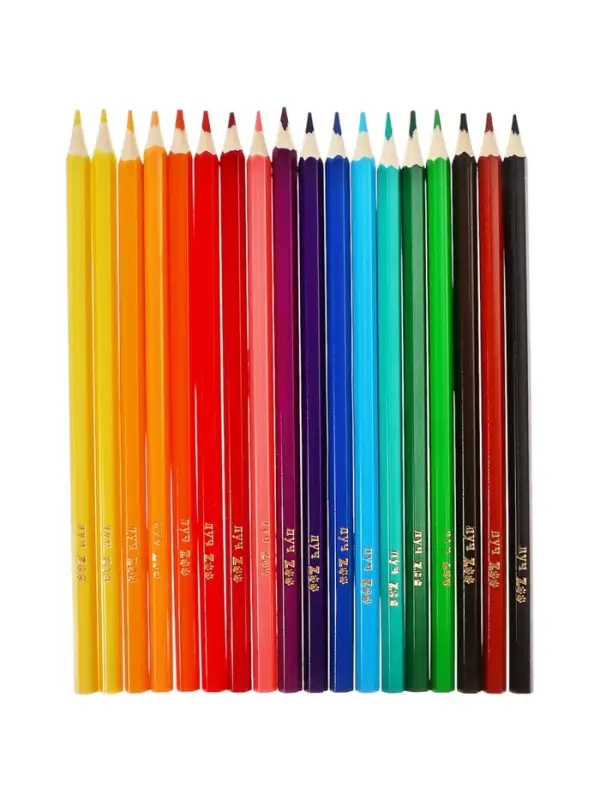 Цветные карандаши 18 цветов ZOO, пластиковые, шестигранные