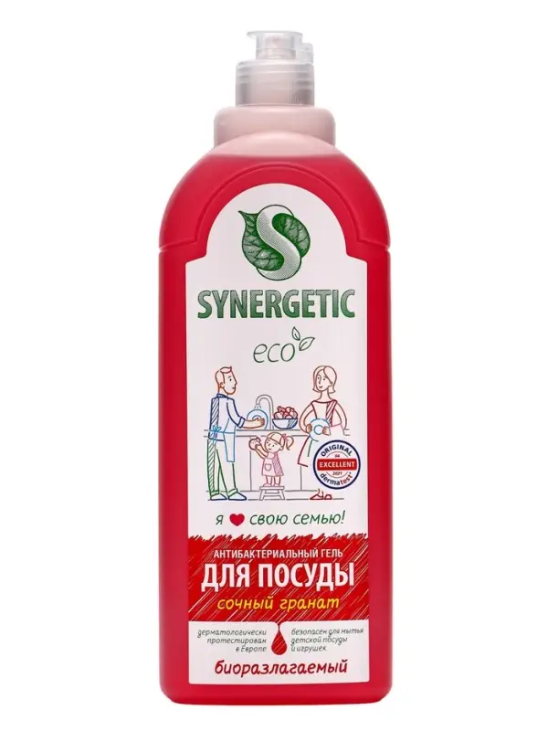 Гель для мытья посуды Synergetic «Гранат», 1 л