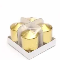 Свеча столбик 7&times;10 см, набор 4 шт., 40 ч, золото