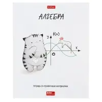 Тетрадь 48 листов в клетку &laquo;Приключения кота Пирожка&raquo; Алгебра, белые листы