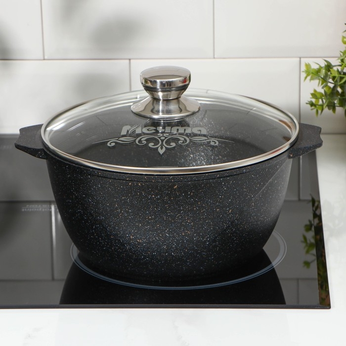 Кастрюля «Гранит Star», 4 л, d=24 см, h= 12 см, антипригарное покрытие, цвет чёрный Кастрюля «Гранит Star», 4 л, d=24 см, h= 12 см, антипригарное покрытие, цвет чёрный