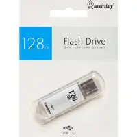 Флешка Smartbuy V-Cut, 128 ГБ, USB 3.0, чтение до 75 Мб/с, запись до 25 Мб/с, серая