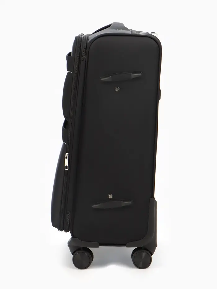 Чемодан на колёсах TEXTURA, с увеличением, кодовый замок, 42&times;26&times;68 см, 24", чёрный