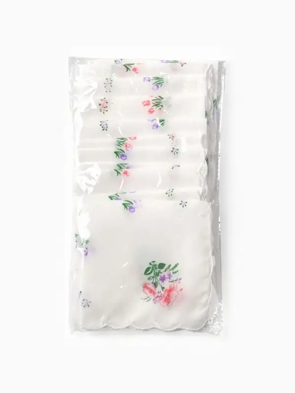 Платки носовые женские Экономь и Я  Платки носовые женские Экономь и Я "Полянка" 30*30 см, (набор 12 шт), рис. МИКС,100% пэ