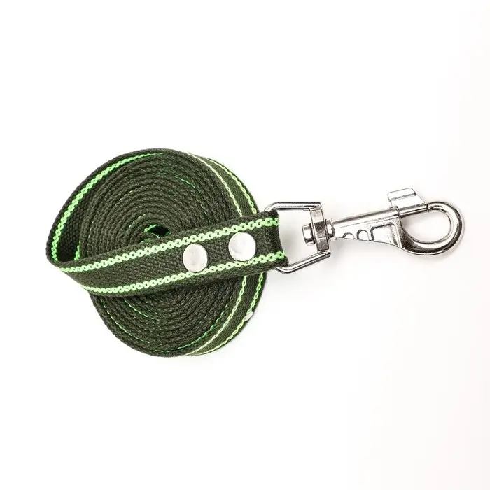 Брезентовый поводок, 2.7 м &times; 2.5 см, хаки, зелёный