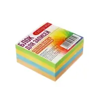 Блок бумаги для записей Calligrata, 8&times;8&times;4 см, 80 г/м&sup2;, непроклеенный, цветной, пастель