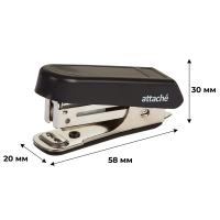 Степлер -мини Attache №10 на 7 листов, черный антистеп