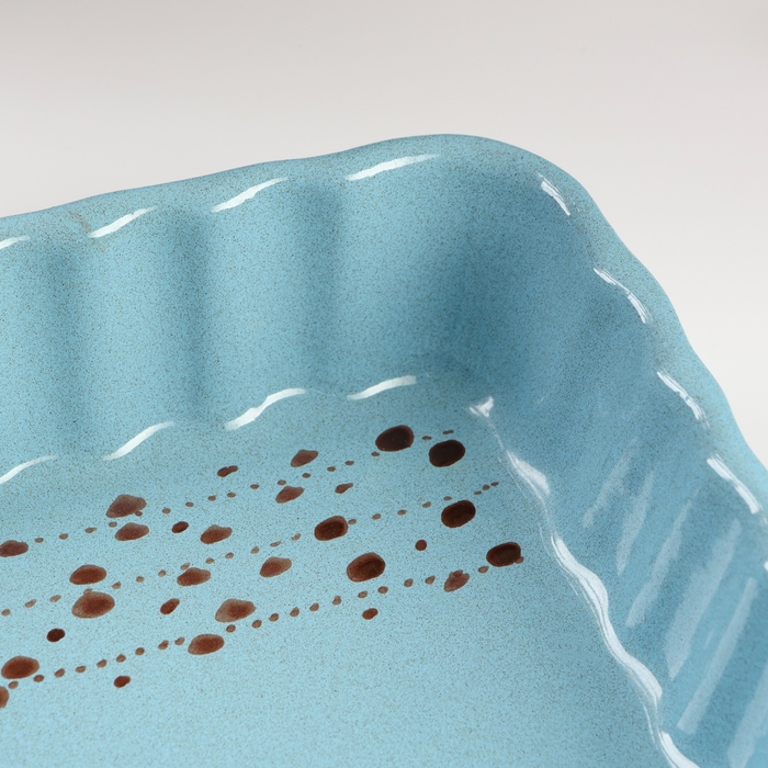 Емкость для запекания Емкость для запекания "Волна квадратная" 1,5л / 6,5х23х23см, блюз