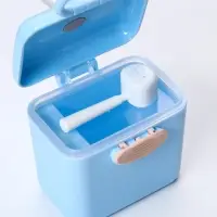 Контейнер для хранения детского питания 150 мл., с ложкой, голубой