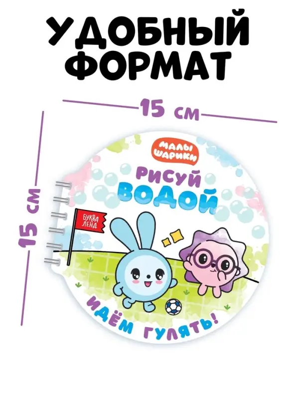 Многоразовая раскраска Многоразовая раскраска "Рисуй водой. Идём гулять!", 10 стр., Малышарики