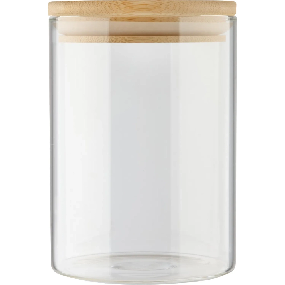 Банка стеклянная для сыпучих продуктов с крышкой BAMBU, 0,6 л