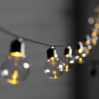 Гирлянда &laquo;Нить&raquo;, 2.7 м, с насадками &laquo;Лампы&raquo;, уличная, IP44, 10 LED, 8 режимов, солнечная батарея, тёмная нить, свечение тёплое белое