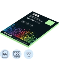 Бумага цветная Attache (зеленый пастель), 80г, А4, 100  л