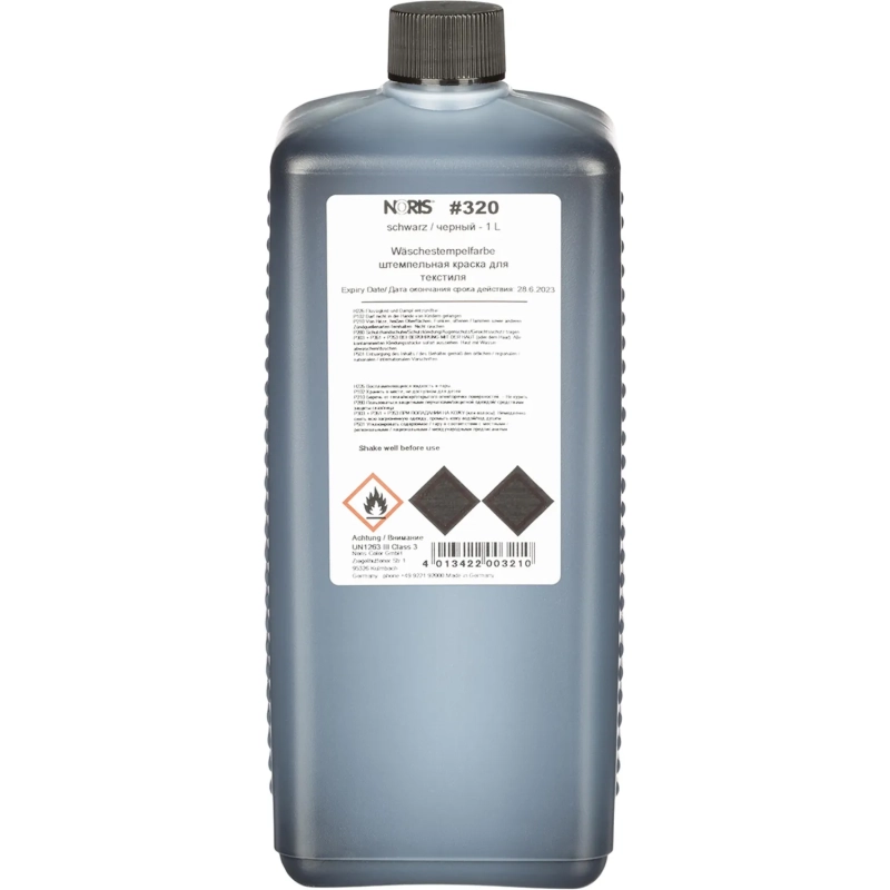 Краска штемпельная спец. 320Еч, для ткани, чёрная 1л Германия