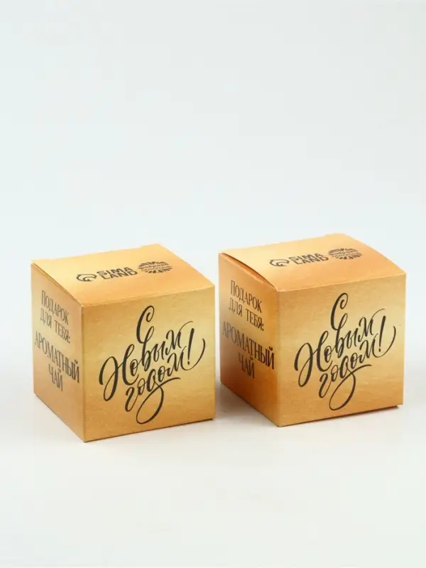 Набор чай и конфеты в двойной коробке &laquo;Счастья в Новом году&raquo;