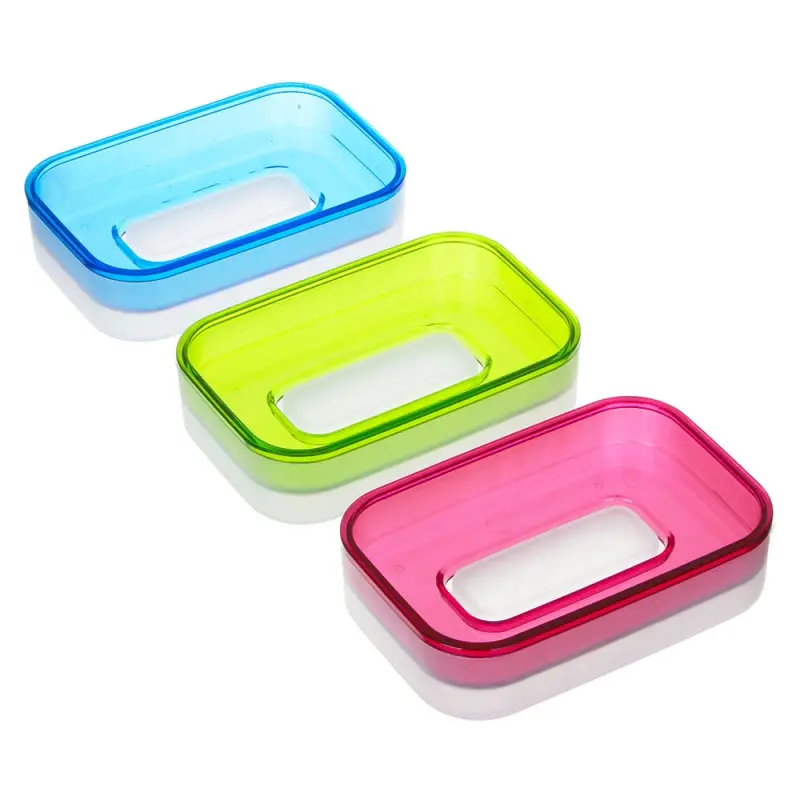 Мыльница с поддоном, тм VETTA, пластик, 11,5х7,6х2,7см, 3 цвета