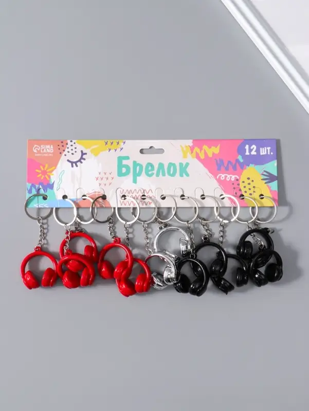 Брелок пластик "Наушники" МИКС 4х3,7х2 см