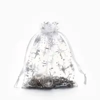 Набор мешочков подарочных 100шт.  "Звёздное сияние", 10*12, цвет белый с серебром (4621386)   109488