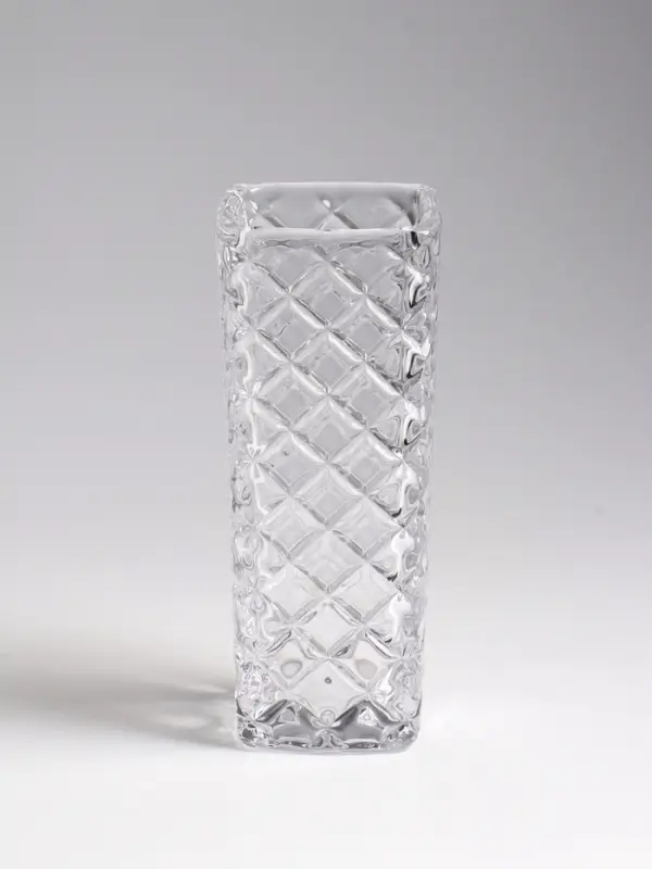 Ваза настольная стекло "Геометрия" диагональ, 15,5х5,5 см, прозрачный