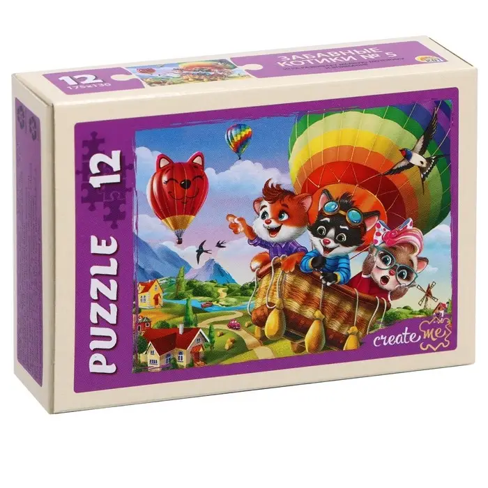 Пазлы «Забавные котики №5», 12 элементов Пазлы «Забавные котики №5», 12 элементов