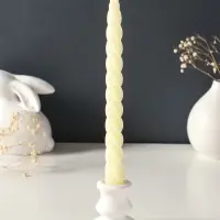 Набор свечей витых, 2.3&times;24.5 см, 5 ч, 50 г, 2 шт., слоновая кость, в подарочной коробке