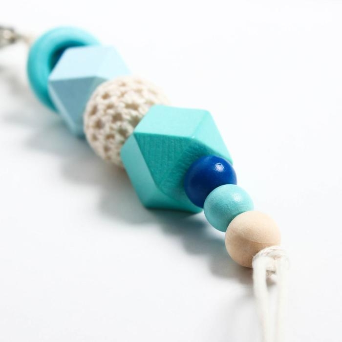 Держатель для соски - пустышки «Колечко», деревянный, бирюзовый
