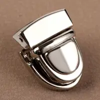 Застёжка для сумки, 3×2 см, цвет серебряный
