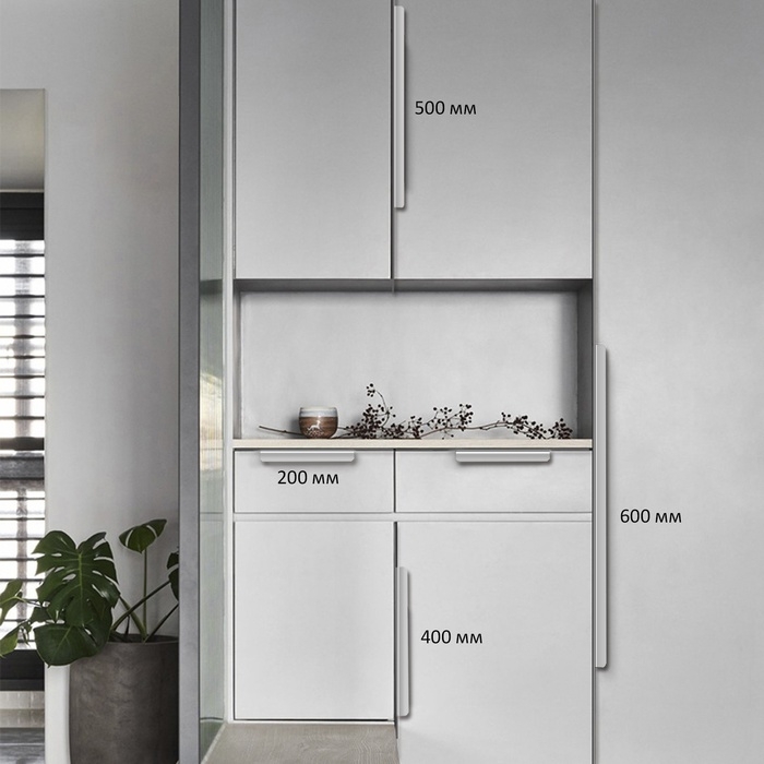 Ручка торцевая CAPPIO RP100SC, L=400 мм, цвет матовый хром, 4 шт.