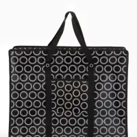 Сумка хозяйственная &laquo;Кружочки&raquo;, на молнии, 60&times;20&times;45 см, наружный карман, чёрная
