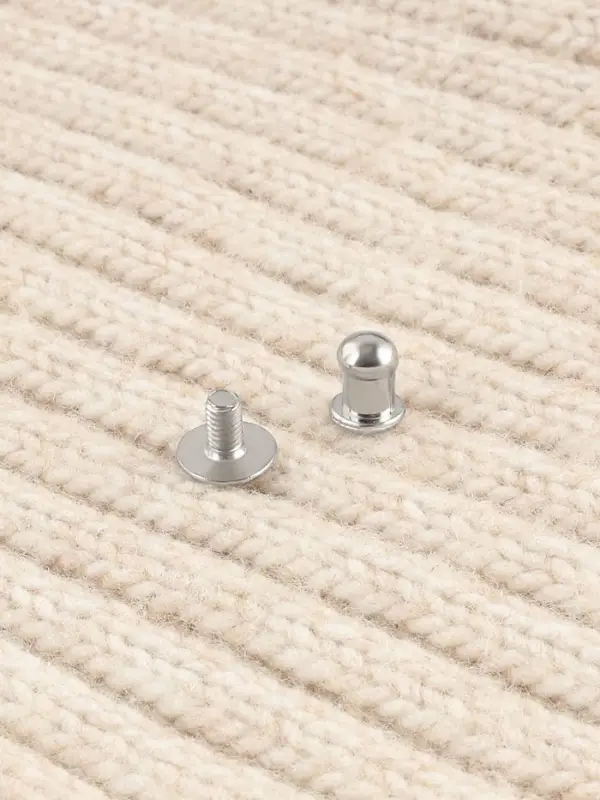 Бирка с кнопкой Hand made TEIRA, 8&times;1.5 см, 10 шт., коричневая