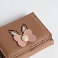 Кошелёк &laquo;Цветочек&raquo;, маленький, для девочки, на кнопке, бежевый