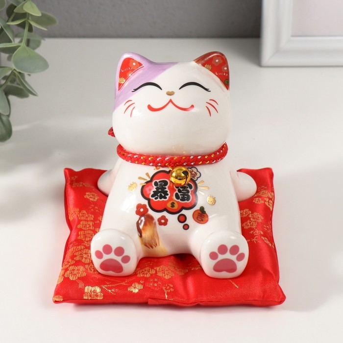 Копилка керамика подставка Копилка керамика подставка "Кот Манэки-нэко расслабленный" 12,5х12,5х10,5 см