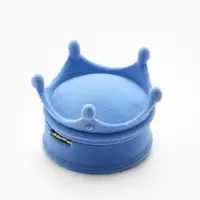 Футляр под серьги, кулон, кольцо &laquo;Корона&raquo;, бархатный, 5.5&times;5.5&times;4.5 см, голубой