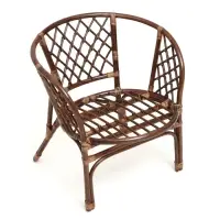 Набор садовой мебели "Bagama": 2 кресла, 1 диван, 1 стол, ротанг тёмный, подушки чёрные