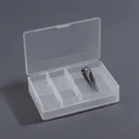 Органайзер для хранения мелочей, с крышкой, двусторонний, 10.2&times;7&times;3.2 см, прозрачный