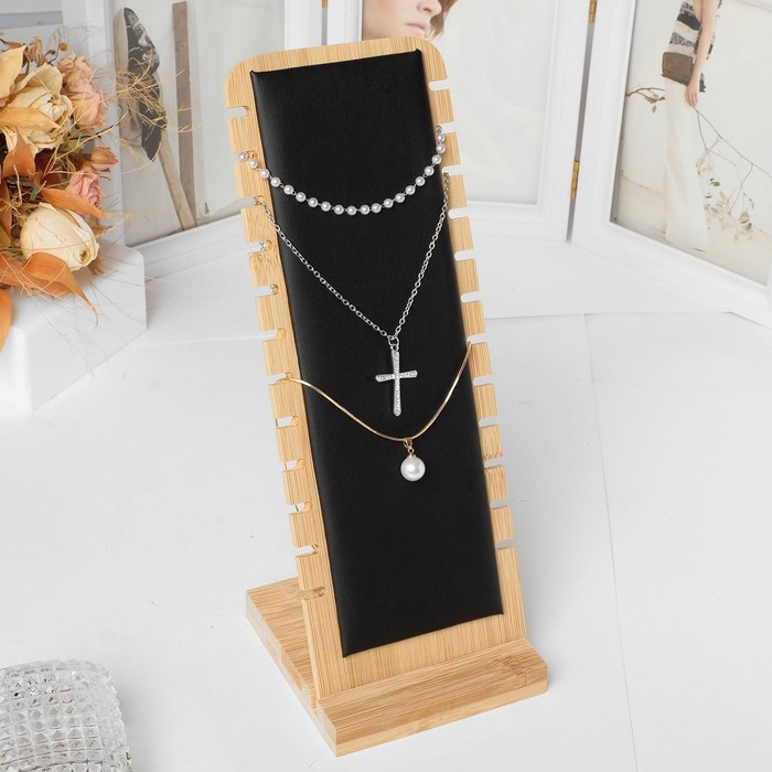 Подставка под цепочки, на 12 мест , 10×10×27, цвет чёрный Подставка под цепочки, на 12 мест , 10×10×27, цвет чёрный