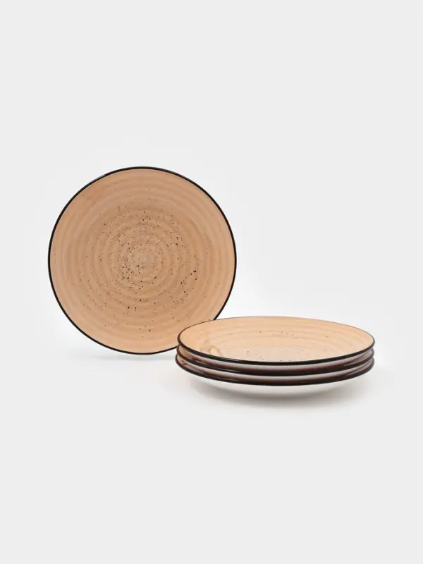 Набор тарелок 4 шт Доляна "Nature"  19 см песоч в крапинку