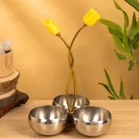 Менажница "Тюльпаны" 17х17х28 см, нержавеющая сталь