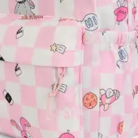 Рюкзак школьный на молнии, с карманами, в клетку, 28&times;11.5&times;40 см, розовый