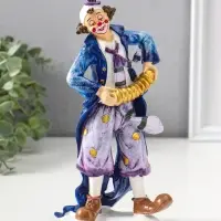 Сувенир полистоун "Клоун с гармошкой" сине-фиолетовый 6,5х11х23 см