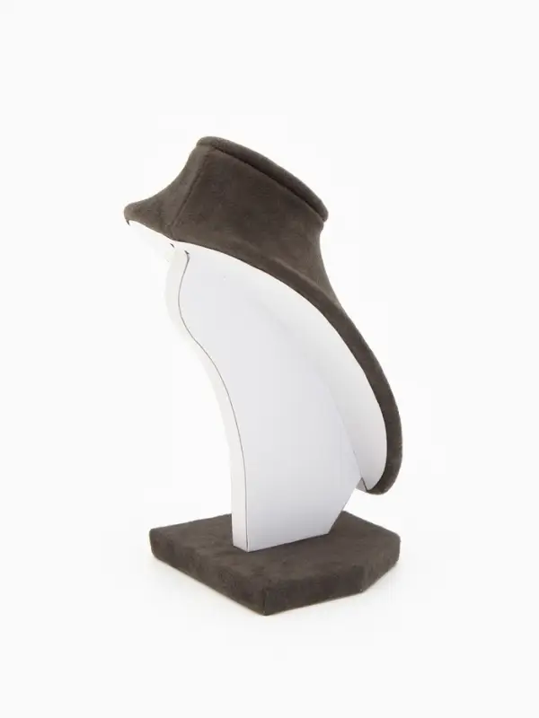 Бюст для украшений QF, 10&times;7.5&times;15 см, h=15 см, флок, серый графит