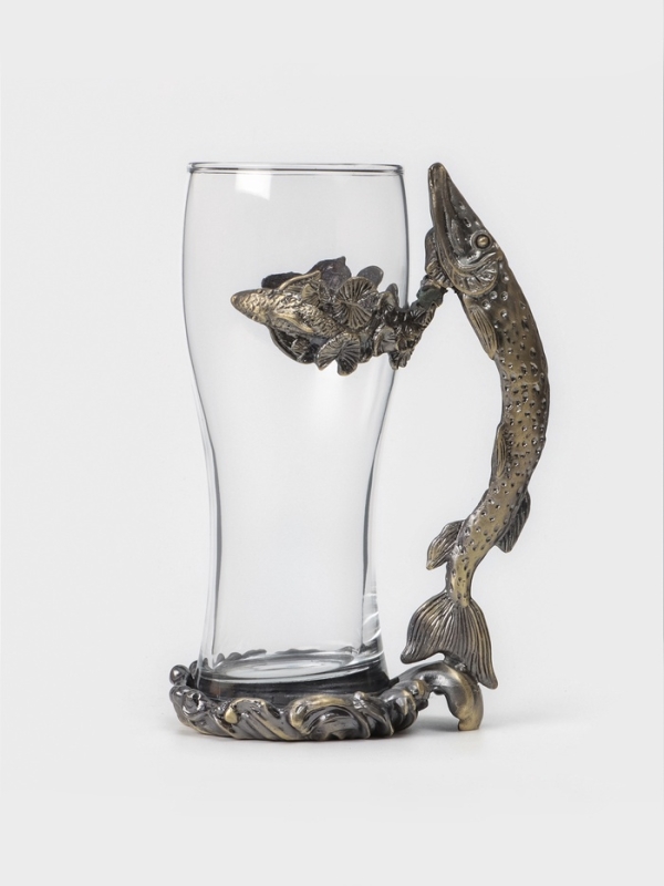 Пивной бокал 500 мл Пивной бокал 500 мл "Щука", подарочный, бронза