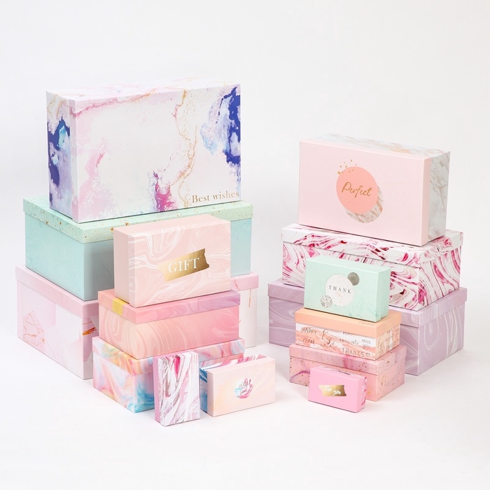 Набор коробок 15 в 1, упаковка подарочная, «Текстурный», 12 х 6.5 х 4 см - 46.5 х 30 х 17.5 см