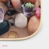 Коврики для ванной и туалета Доляна &laquo;Ракушки&raquo;, 3 шт., 50&times;80, 50&times;40, 40&times;43 см