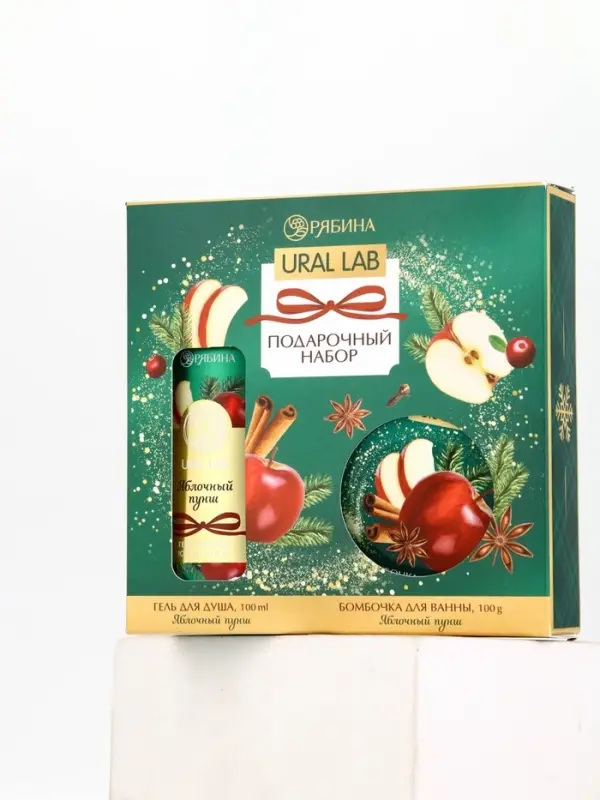 URAL LAB Арома Саунд Набор гель для душа и бомбочка для ванны, 100 гр, яблочный пунш URAL LAB Арома Саунд Набор гель для душа и бомбочка для ванны, 100 гр, яблочный пунш