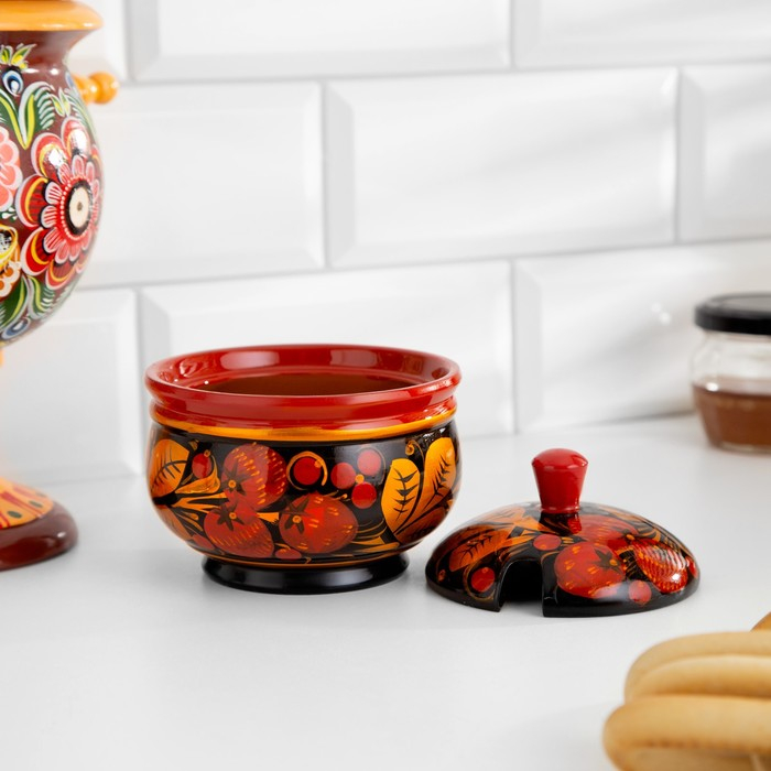 Сахарница «Ягодка», малая, 9×9 см, хохлома Сахарница «Ягодка», малая, 9×9 см, хохлома